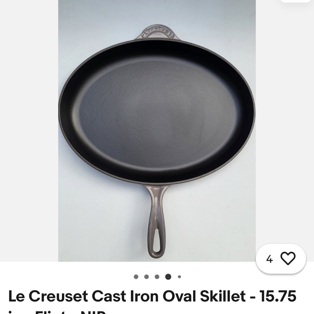 Le Creuset Black Cast Iron Oval Skillet
